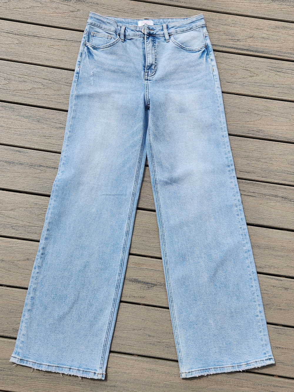 Moco Boutique Women’s Light Blue High-Rise Wide Leg Jeans